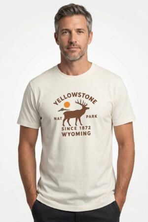 Off White Yellowstone Graphic T-Shirt – Heavy Crew Neck Regular Fit