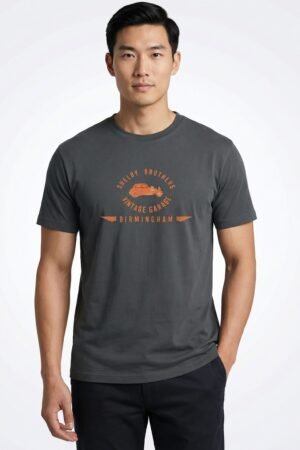 Asphalt Grey Vintage Garage T-Shirt - Classic Crew Neck Regular Fit