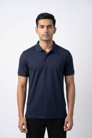Navy Blue CottonSoft Performance Polo - Regular Fit