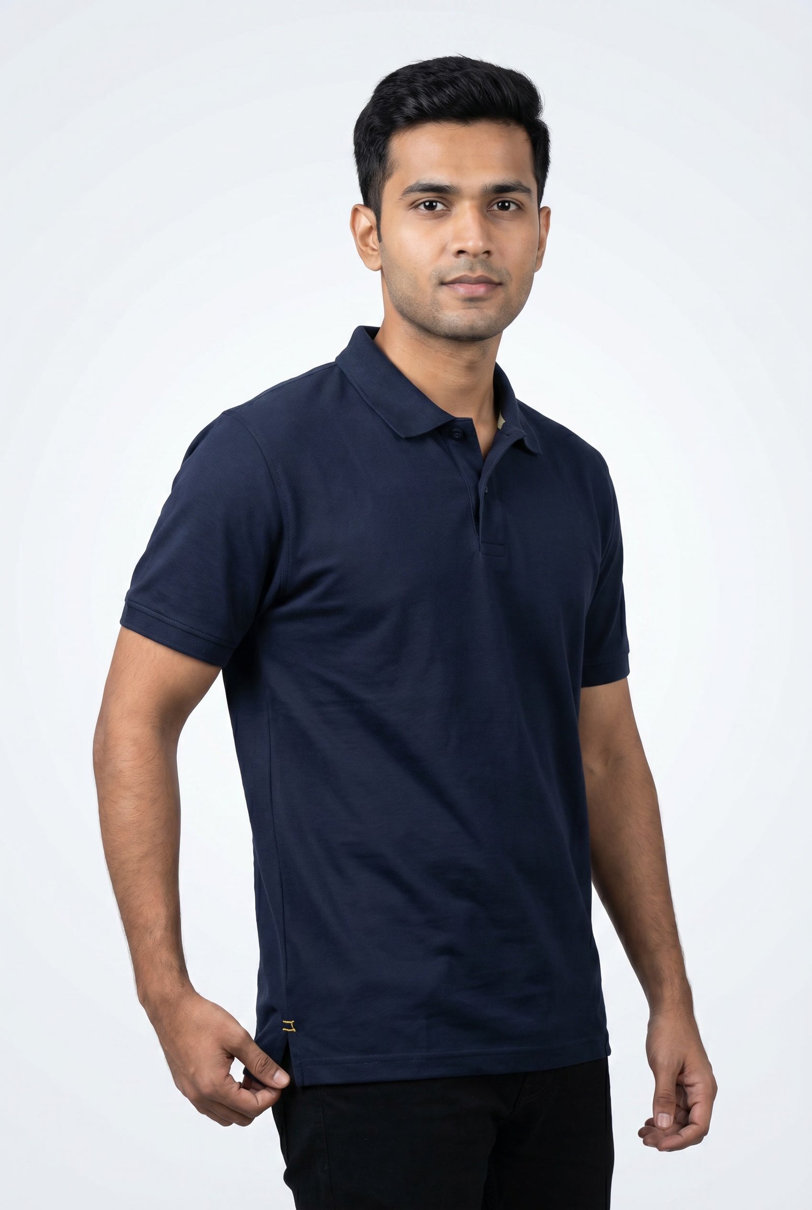 Navy Blue CottonSoft Performance Polo - Regular Fit - Image 3