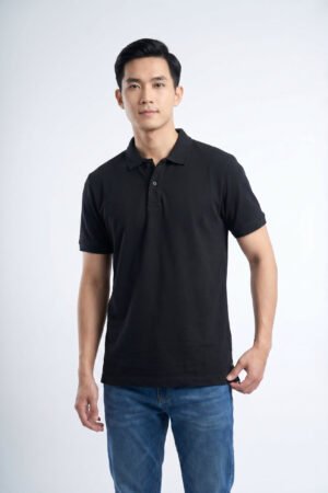 Black CottonSoft Performance Polo - Regular Fit