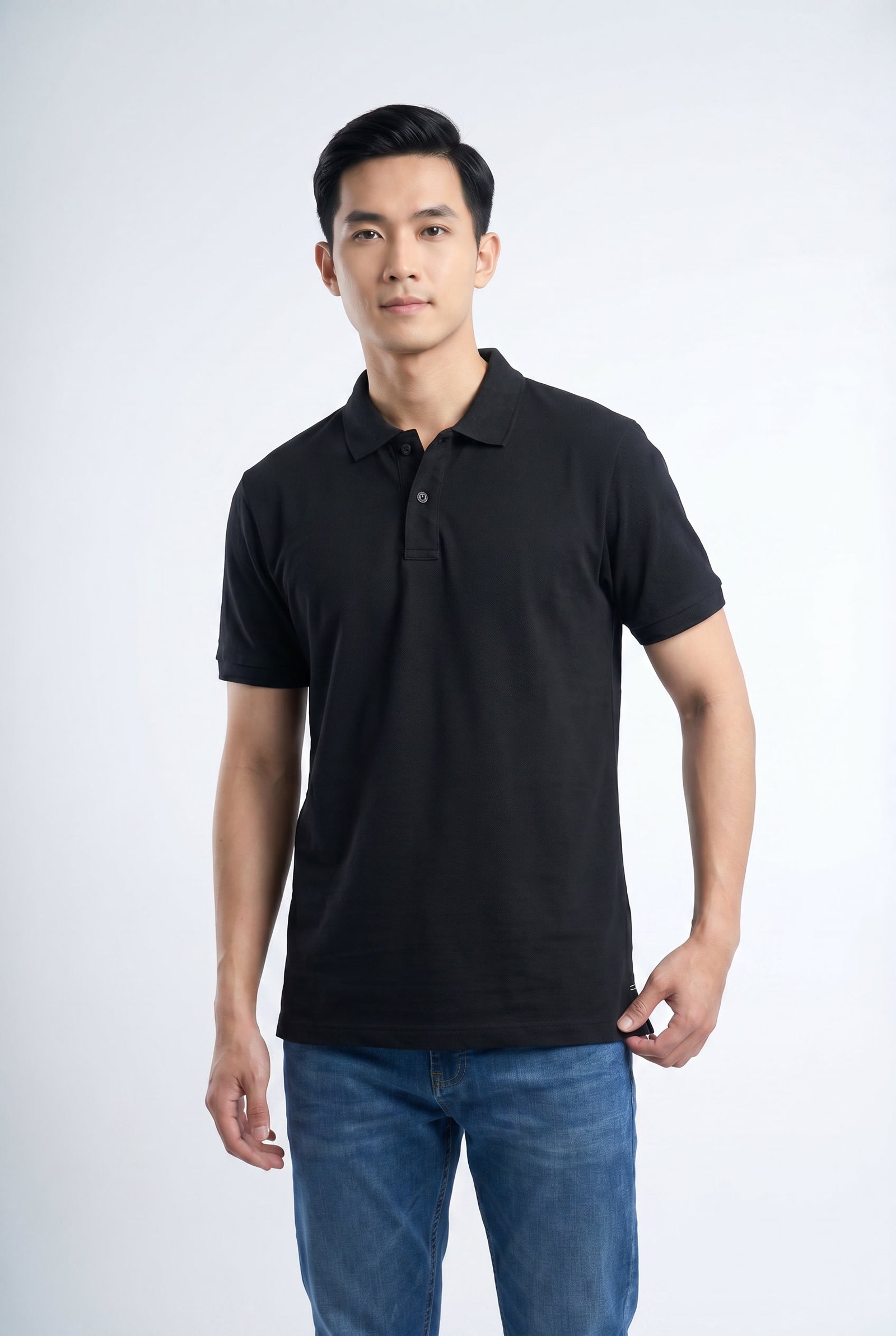Black CottonSoft Performance Polo - Regular Fit