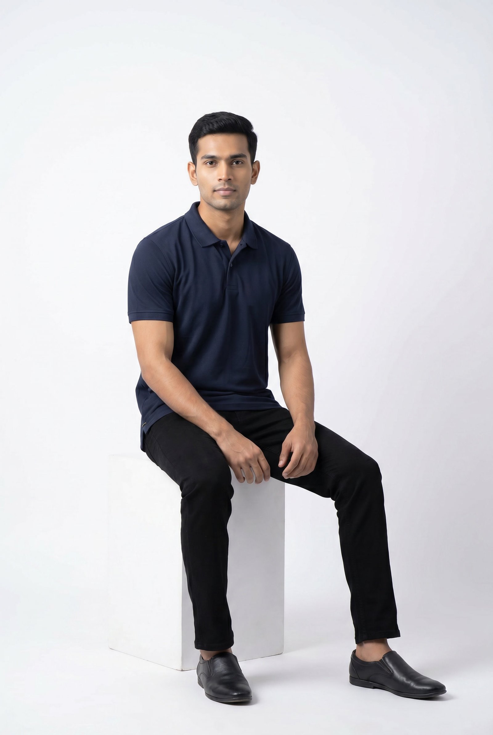 Navy Blue CottonSoft Performance Polo - Regular Fit - Image 2
