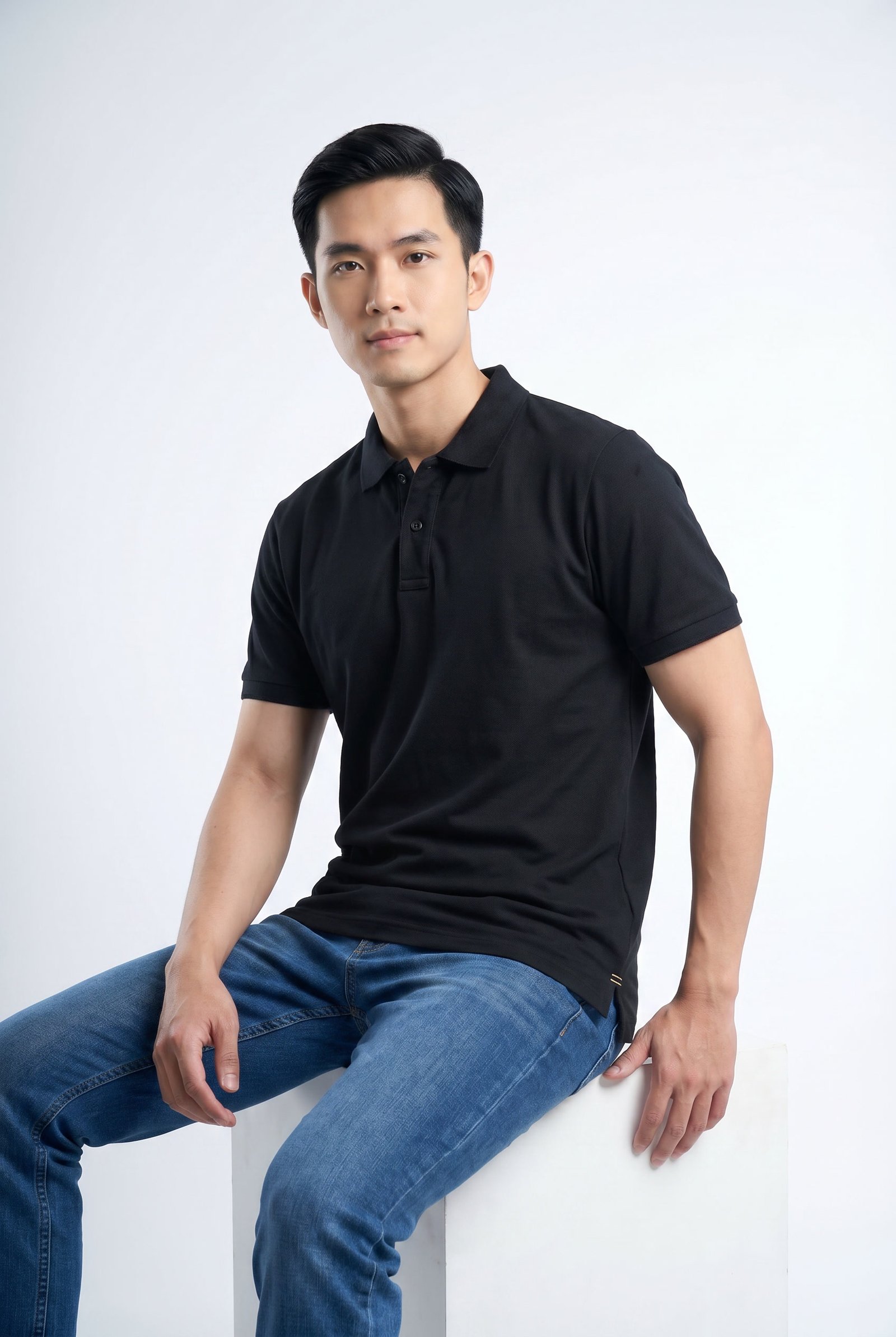 Black CottonSoft Performance Polo - Regular Fit - Image 2