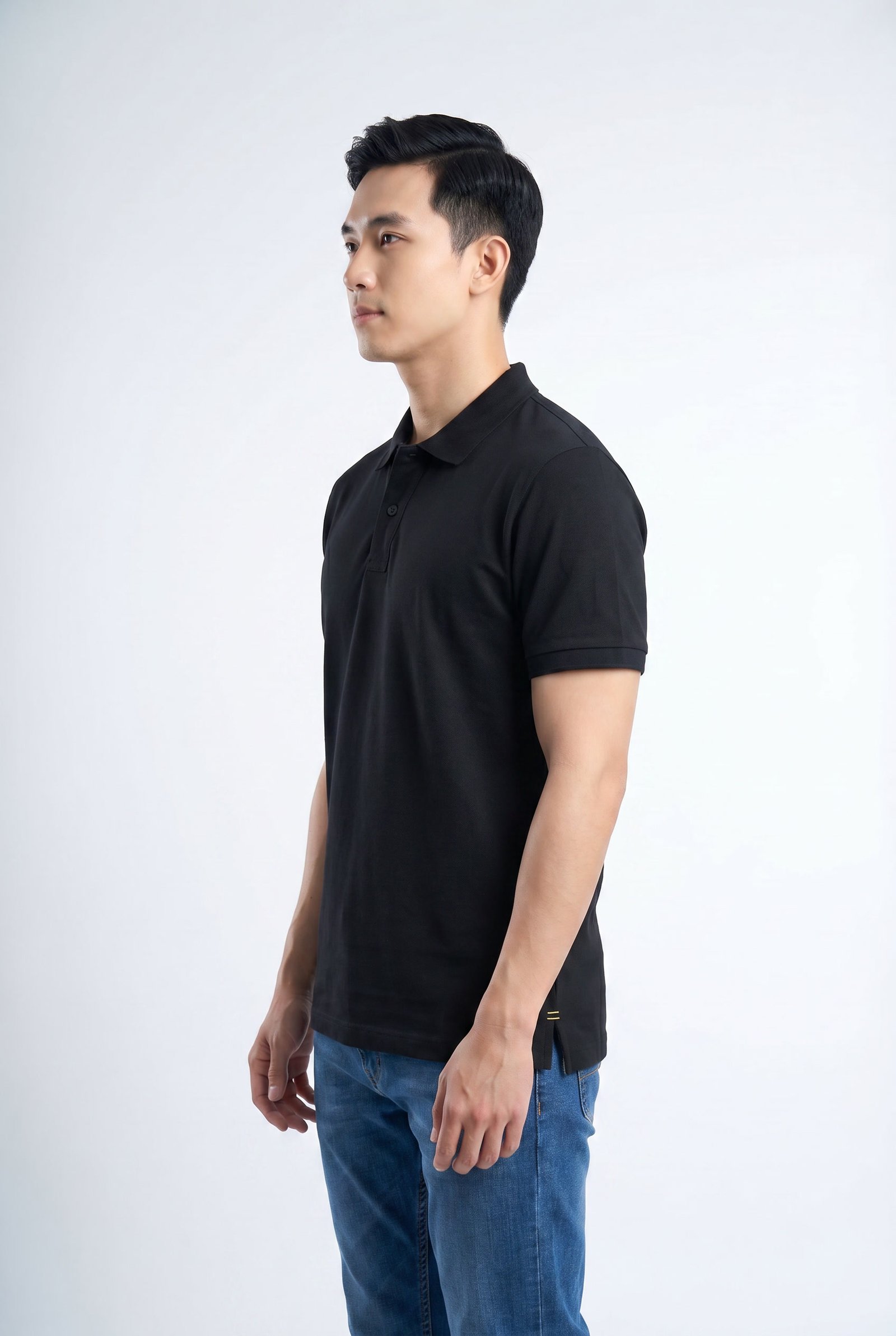 Black CottonSoft Performance Polo - Regular Fit - Image 3
